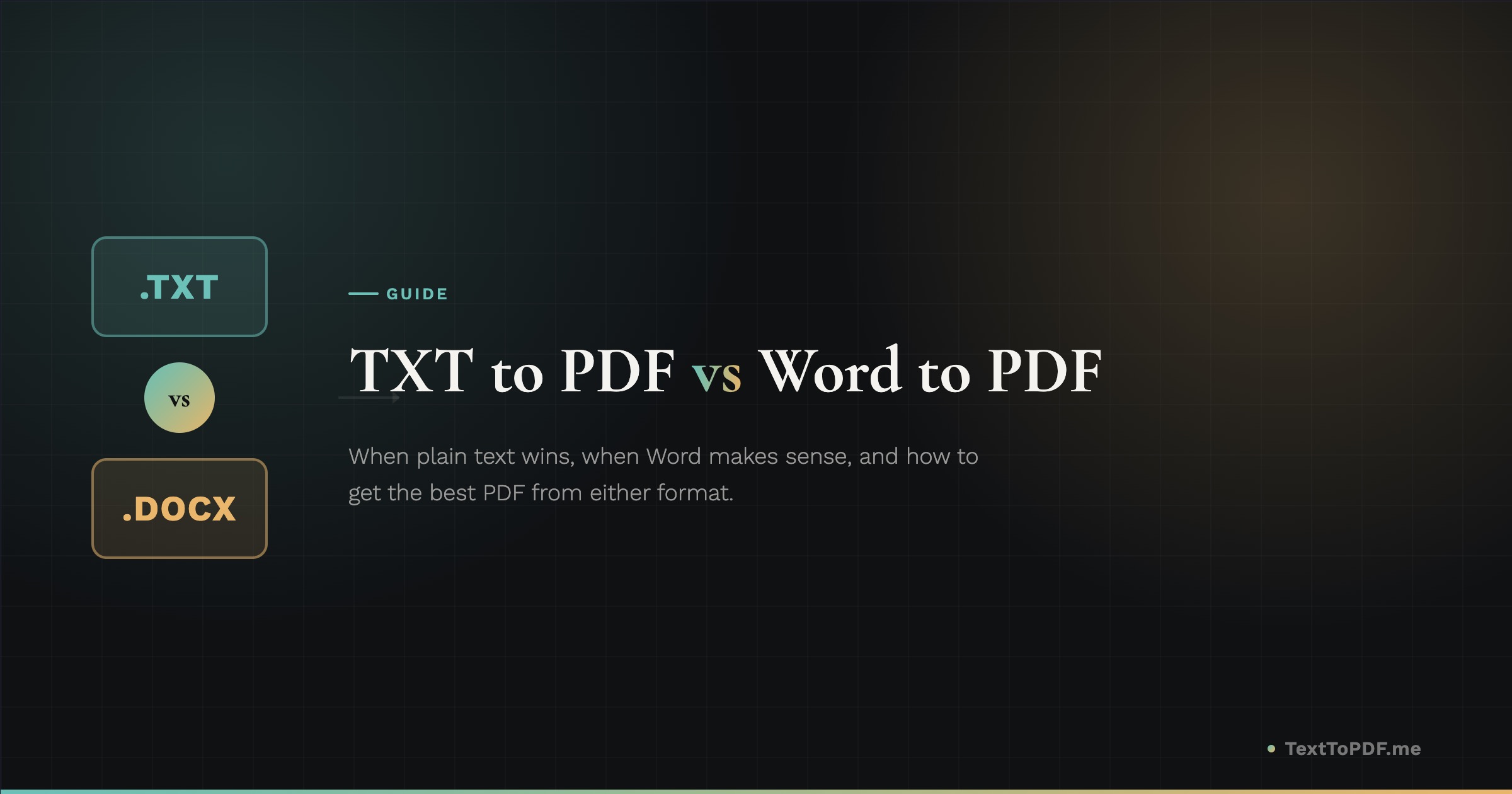 TXT to PDF vs Word to PDF — Which Format Should You Use?