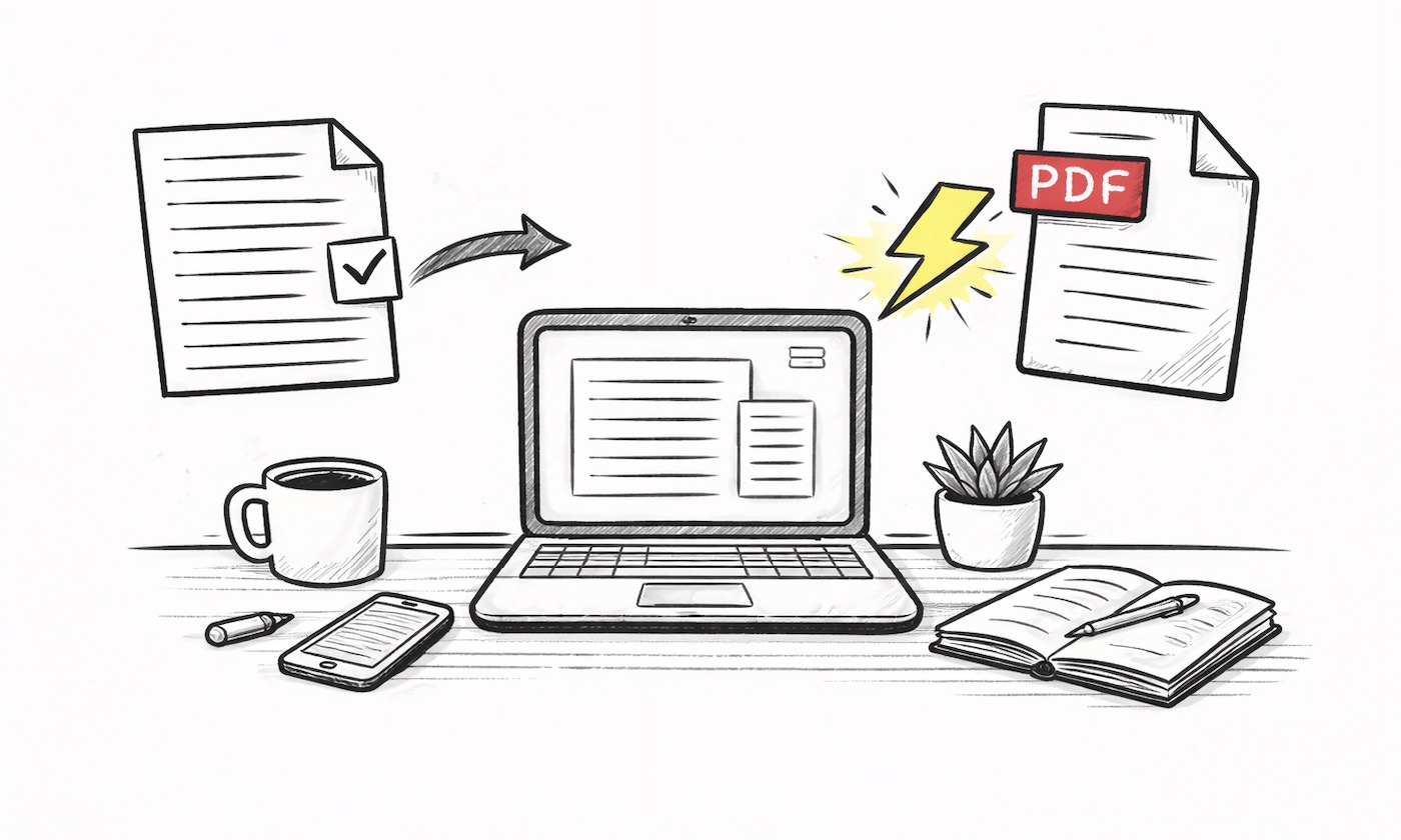 Instant text to PDF conversion